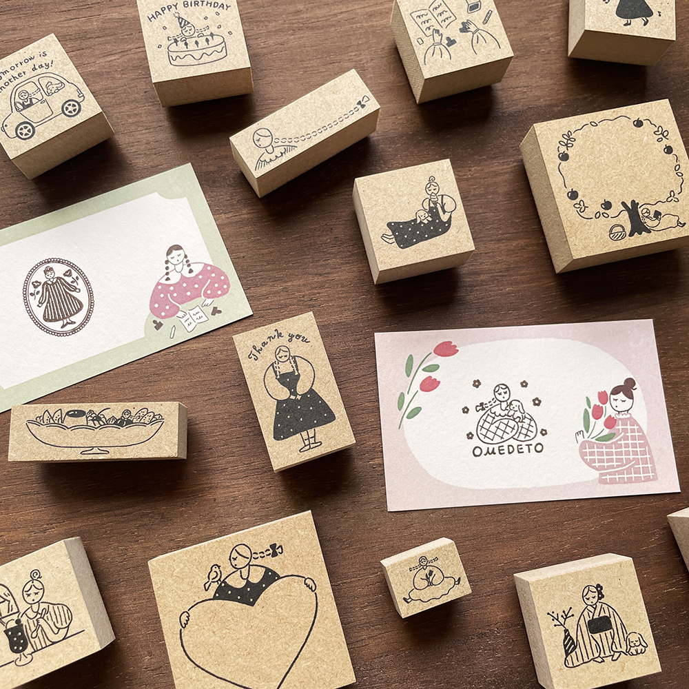 「マールちゃんスタンプ」スタンプマルシェの看板ガール「マールちゃん」のほっこりテイストなスタンプ。手帳デコにも大活躍の人気アイテムです。