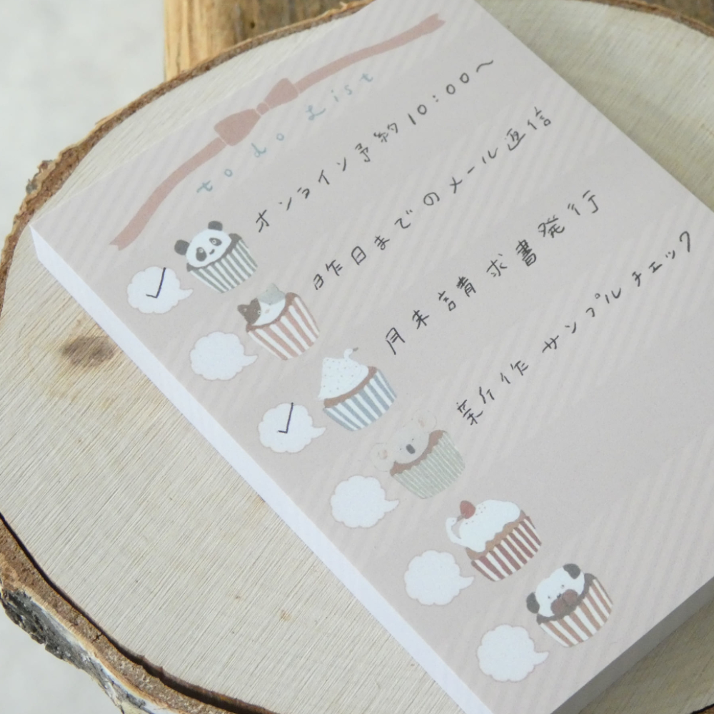 「to do リストメモパッド」自身が一番使う用途をメモパッドにしました。約100枚入り。