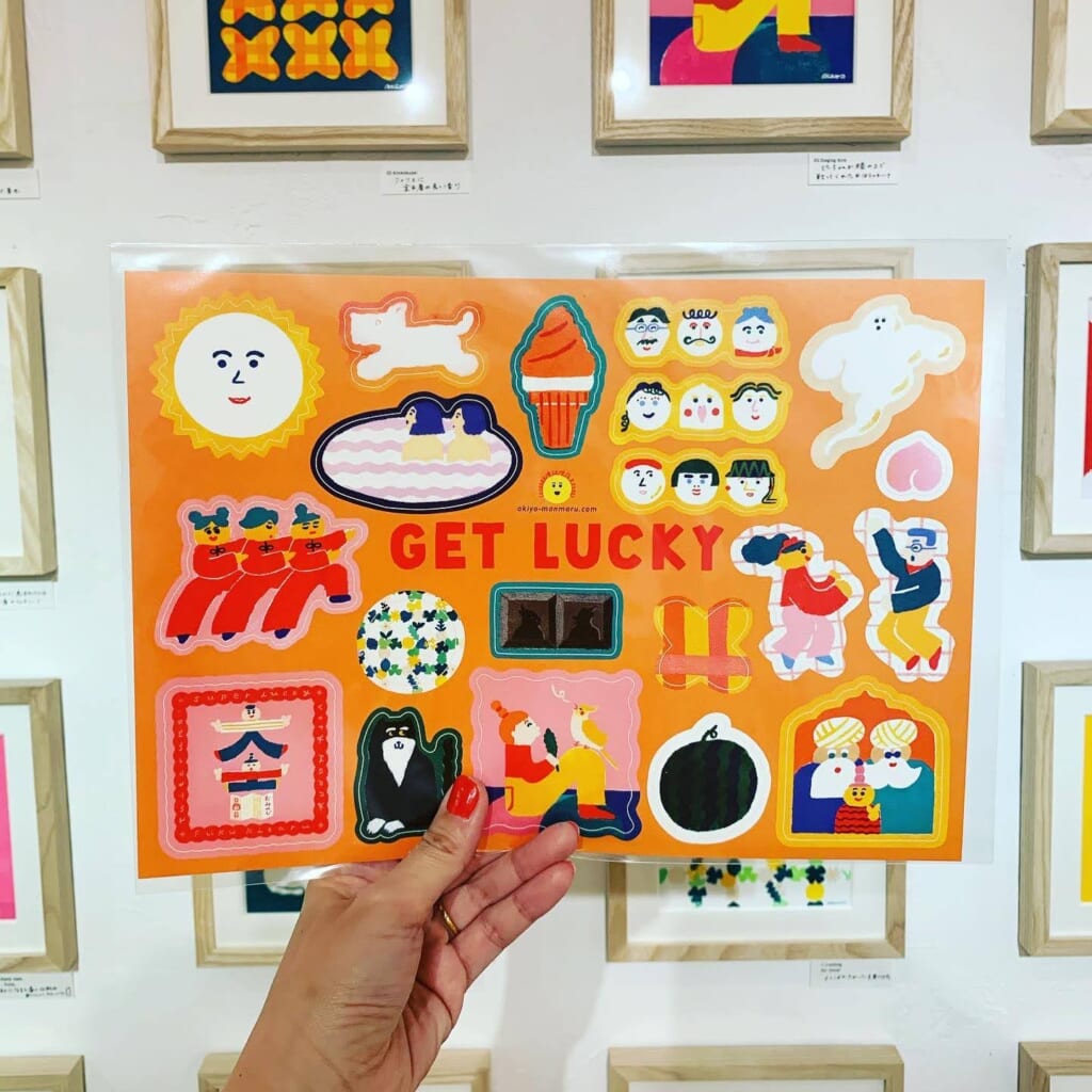 「LUKCKY things_sticker sheet」A4サイズの大きめステッカーシート。