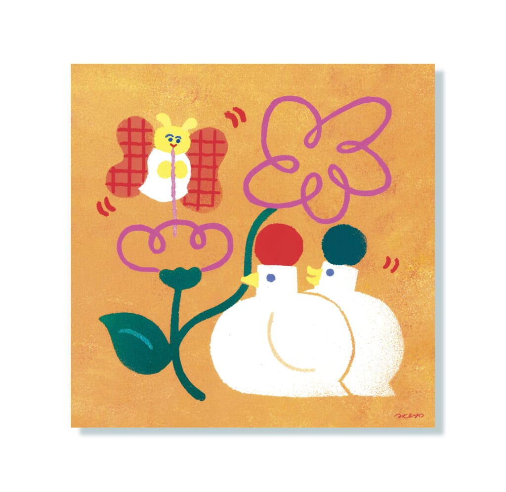 「PokaPoka」「紙博 in 東京 vol.10」で実演制作した絵がポストカードになりました。ぽかぽかした春の日のワンシーン