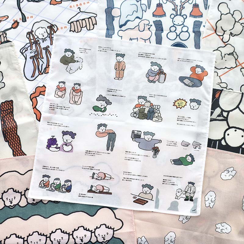 「薄手のハンカチーフ」新作アイテム！　かさばらずに持ち歩けます。