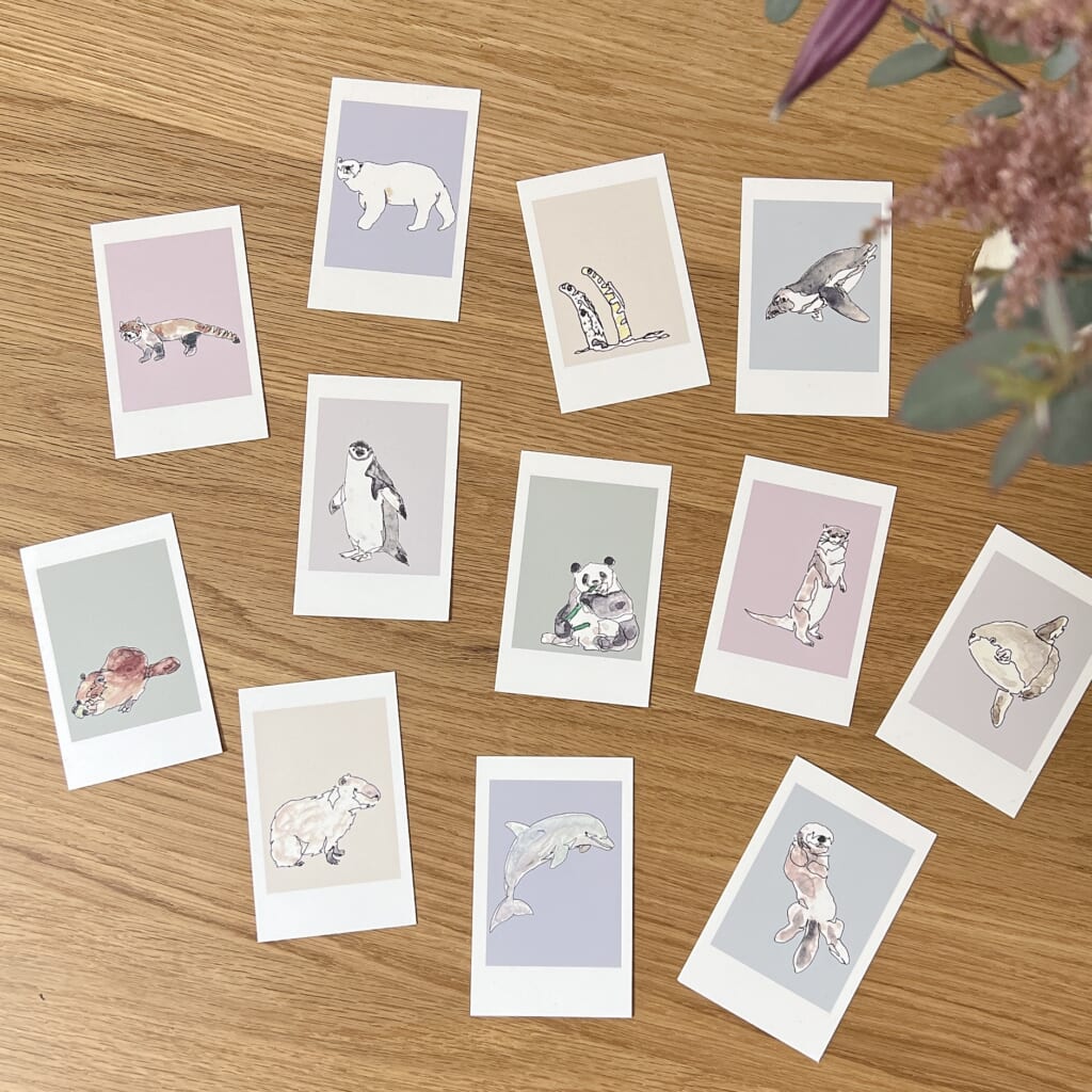 「チェキコレクション」お好きな動物のイラストを3枚お選びください。