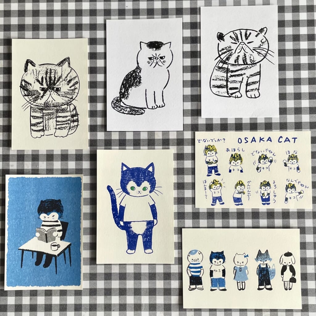 「いろいろなネコのポストカード」ねづねこちゃんやぶちゃネコなど色々なタイプのネコです。