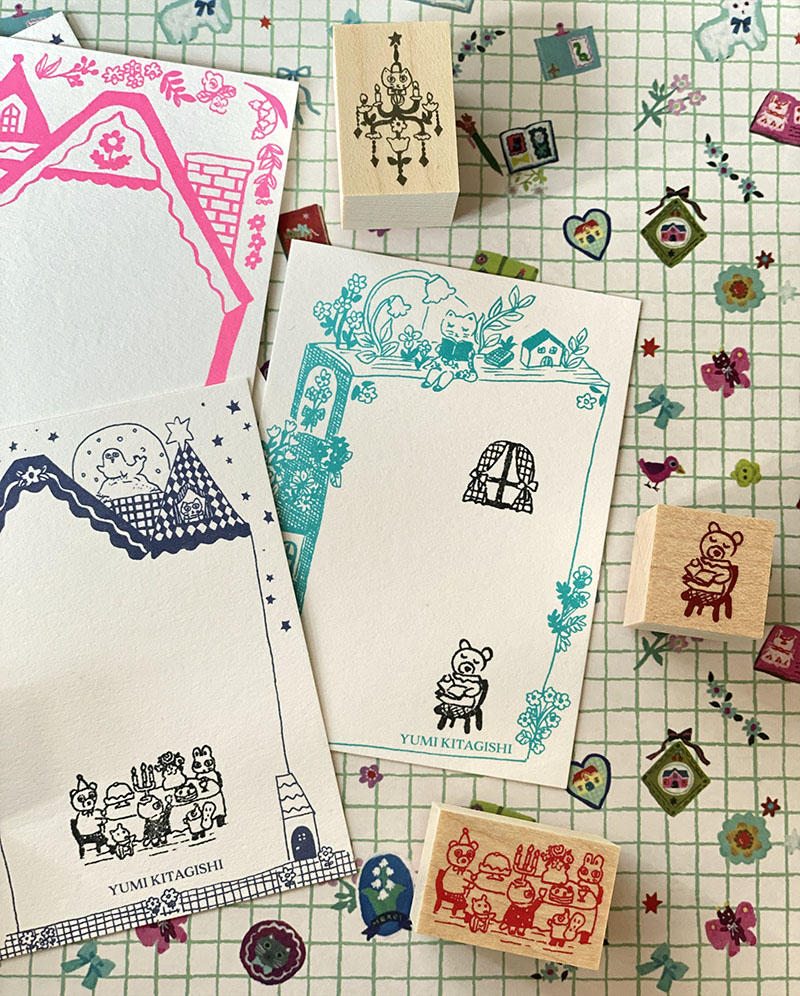 スタンプとミニカードのセット。新作も準備中です。
