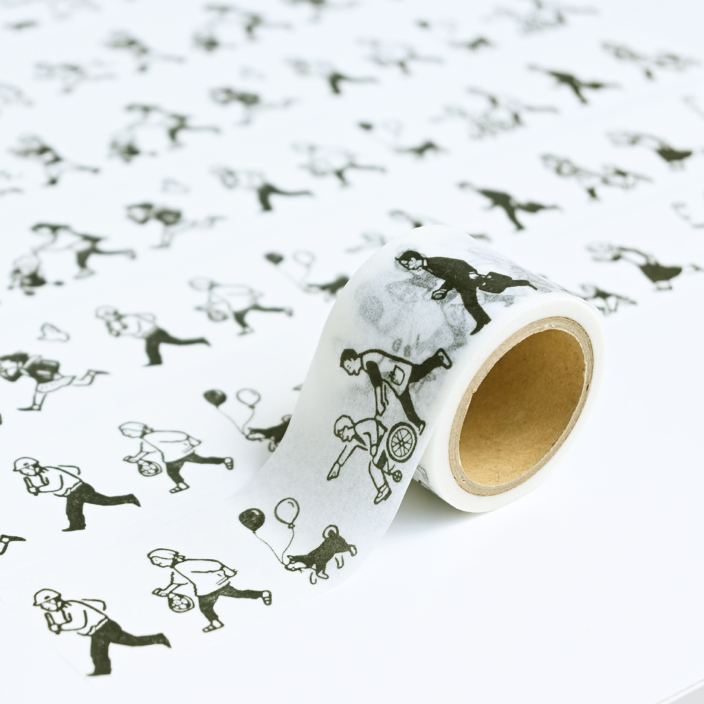 「PEOPLE maskingtape」スタンプのイラストをあしらった新作のマスキングテープです。