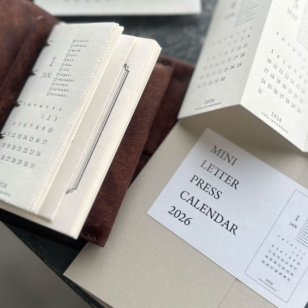 letterpress mini カレンダーも今期初登場です。