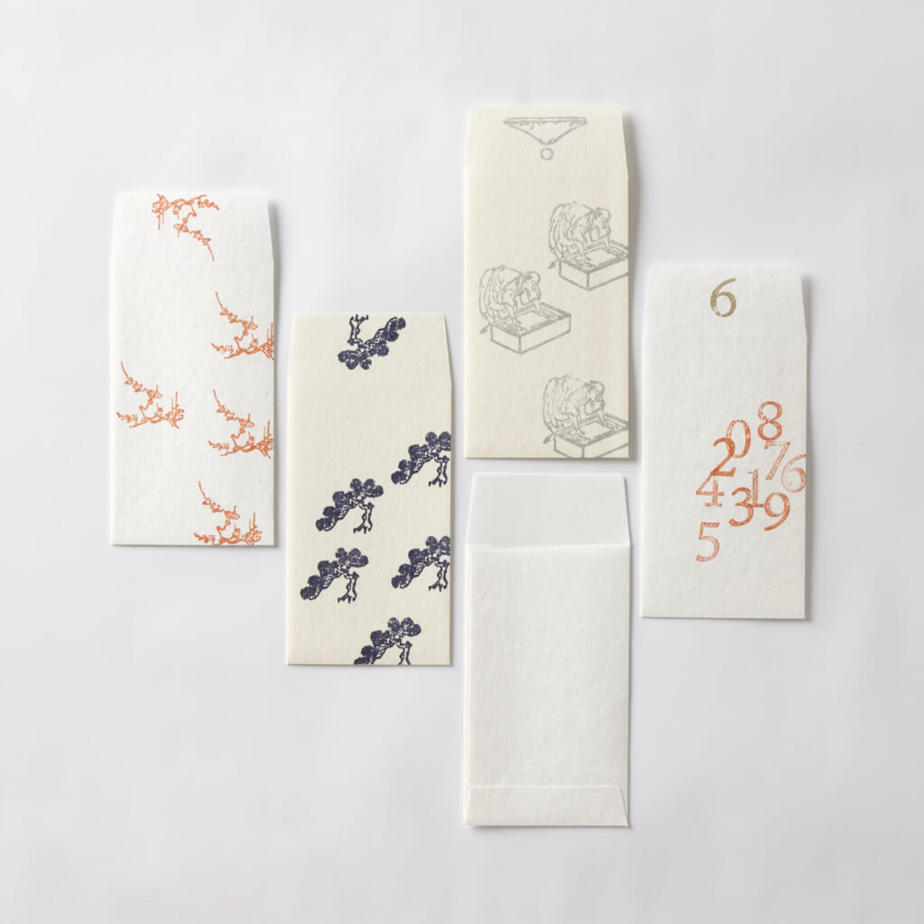 スタンプ映えする細身の和紙ぽち袋