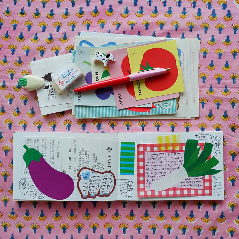 「Farmers Market Sticker Buffet」 14ピースのカラフルで新鮮な果物、野菜のステッカーパックです。 新鮮なフルーツステッカーをお持ち帰りください！
