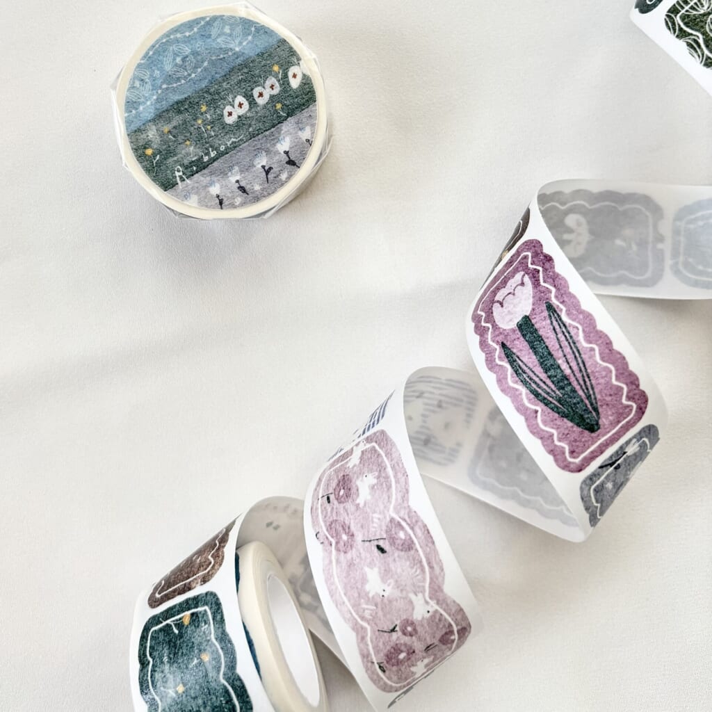 「Ribbon」Kiss cut tape, Just like the randomly collected pieces of ribbon, they are quite cute when collaged in a diary.