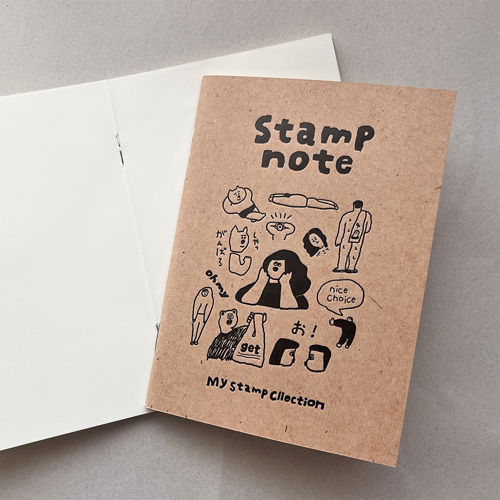 「stamp note」人気のはんこイラストが表紙に大集合！　記念スタンプや試し押しに最適です。