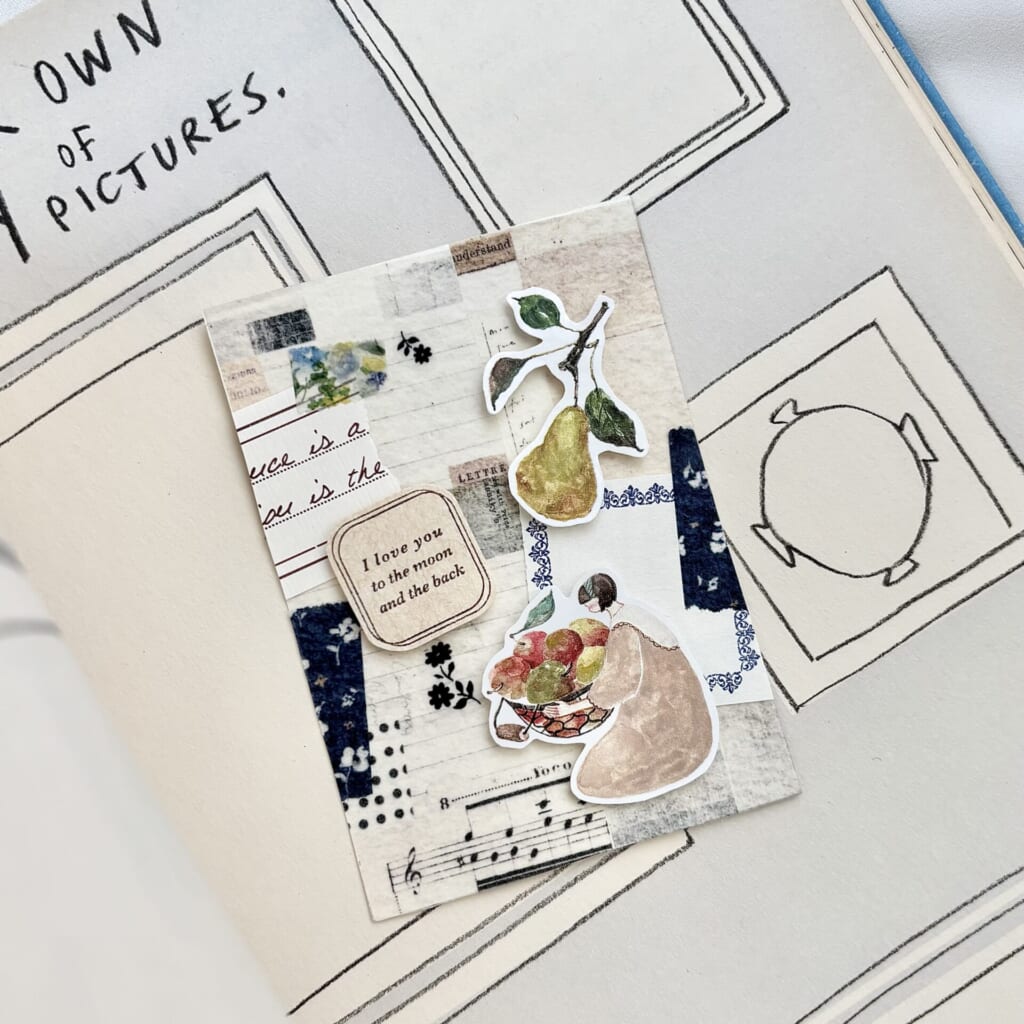 「Use Sample」A collage card made entirely of my various products.