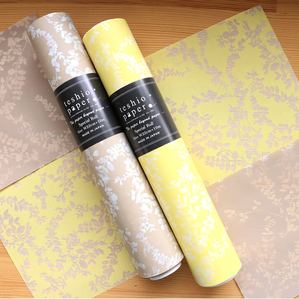 シンフォニープラスの teshio rollに新色「バターイエロー」と「サンドベージュ」を追加しました！　秋のラッピングにおすすめです！