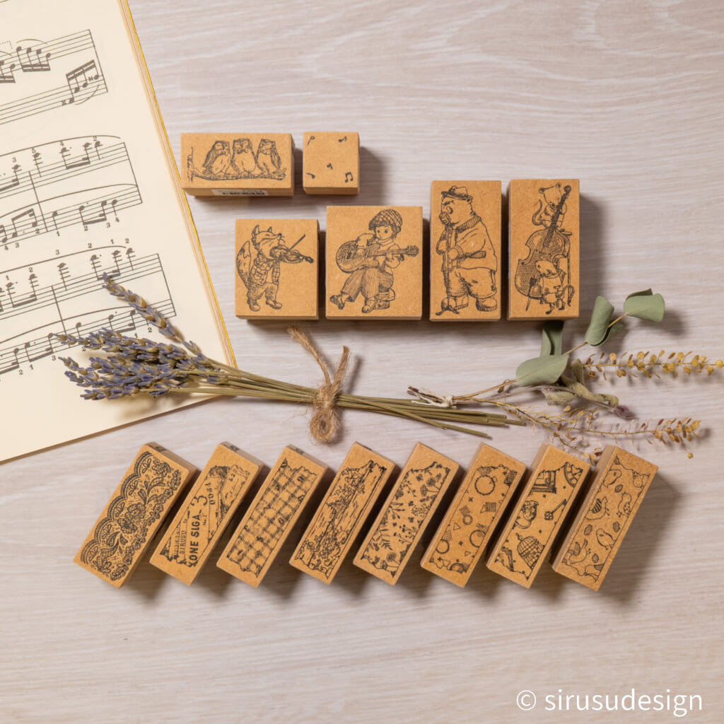 素敵な音楽を奏でてくれるジャズメン & 新たにアンティークエースを加えたマステ風スタンプです。