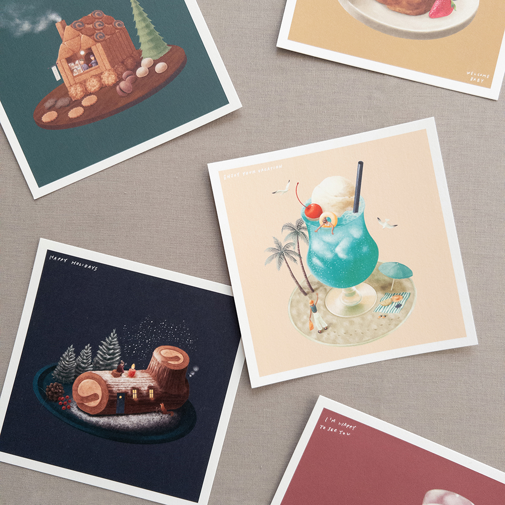 「甘い毎日メッセージカード」小さくメッセージが入った甘い毎日シリーズのカードです。