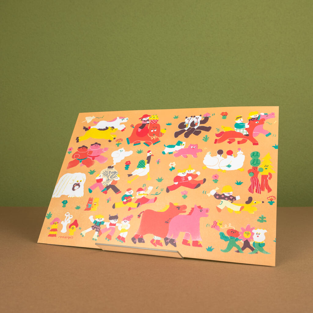 「Craft Paper」A4サイズのいろいろな紙にAIUEOの柄をプリントしました。