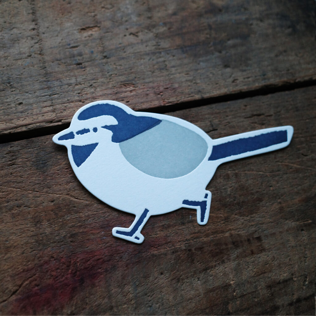 ハクセキレイの活版カードです。地元岡崎の鳥です。道でよく見かけるちょこちょこ歩いている鳥です。