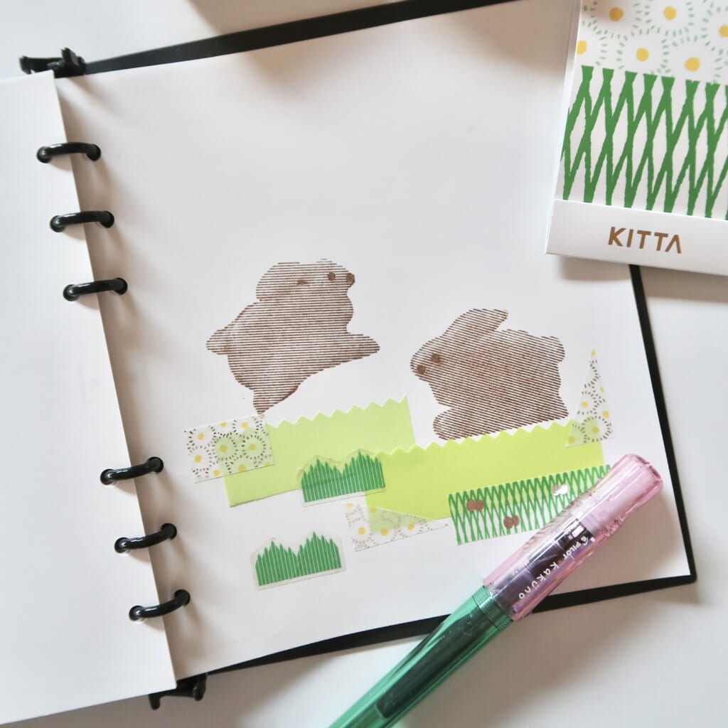 「うさぎの白玉ちゃんフォトスタンプ」おやつの写真をそのままスタンプにしました。大きめサイズなのでカードに押し一言メッセージを書き加えるのにおすすめです。