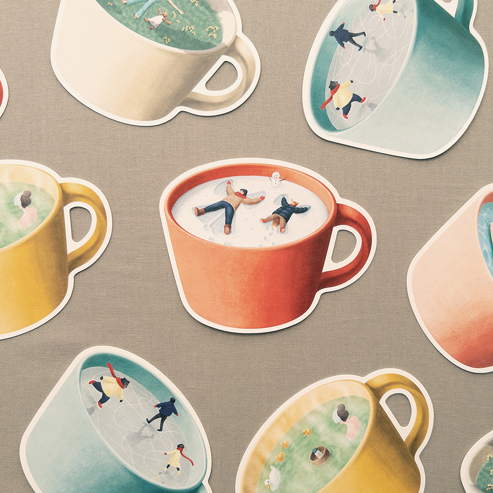 「たそがれカップ」カップ型のカードです。持って眺めてたそがれてみましょ。