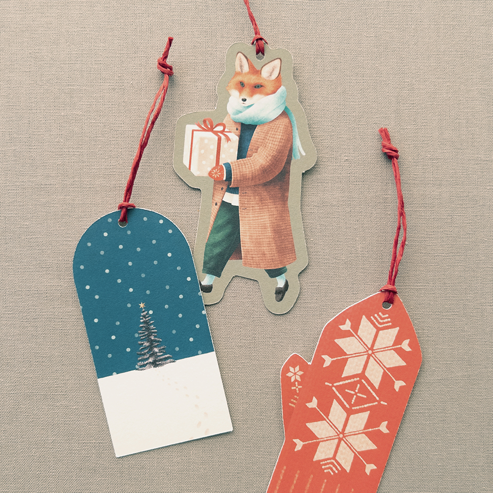 「ギフトタグ」冬らしい場面やモチーフを集めたギフトタグです。プレゼントに添えるだけでちょっぴり華やかになりますよ。