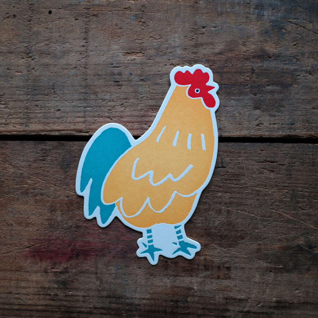 名古屋コーチンの活版カードです。名古屋といえば。