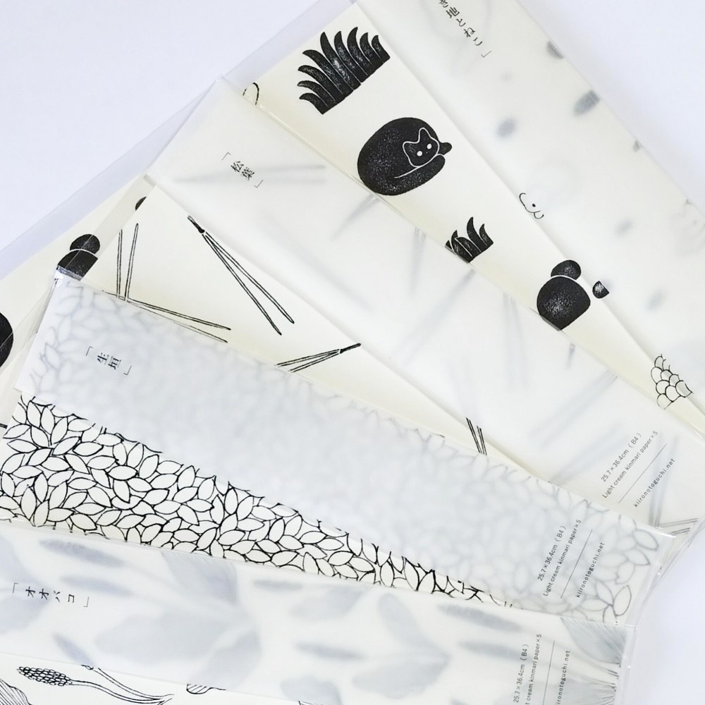 「B4ペーパー」素朴な紙と絵の包装紙です。作者の趣味に偏っています。