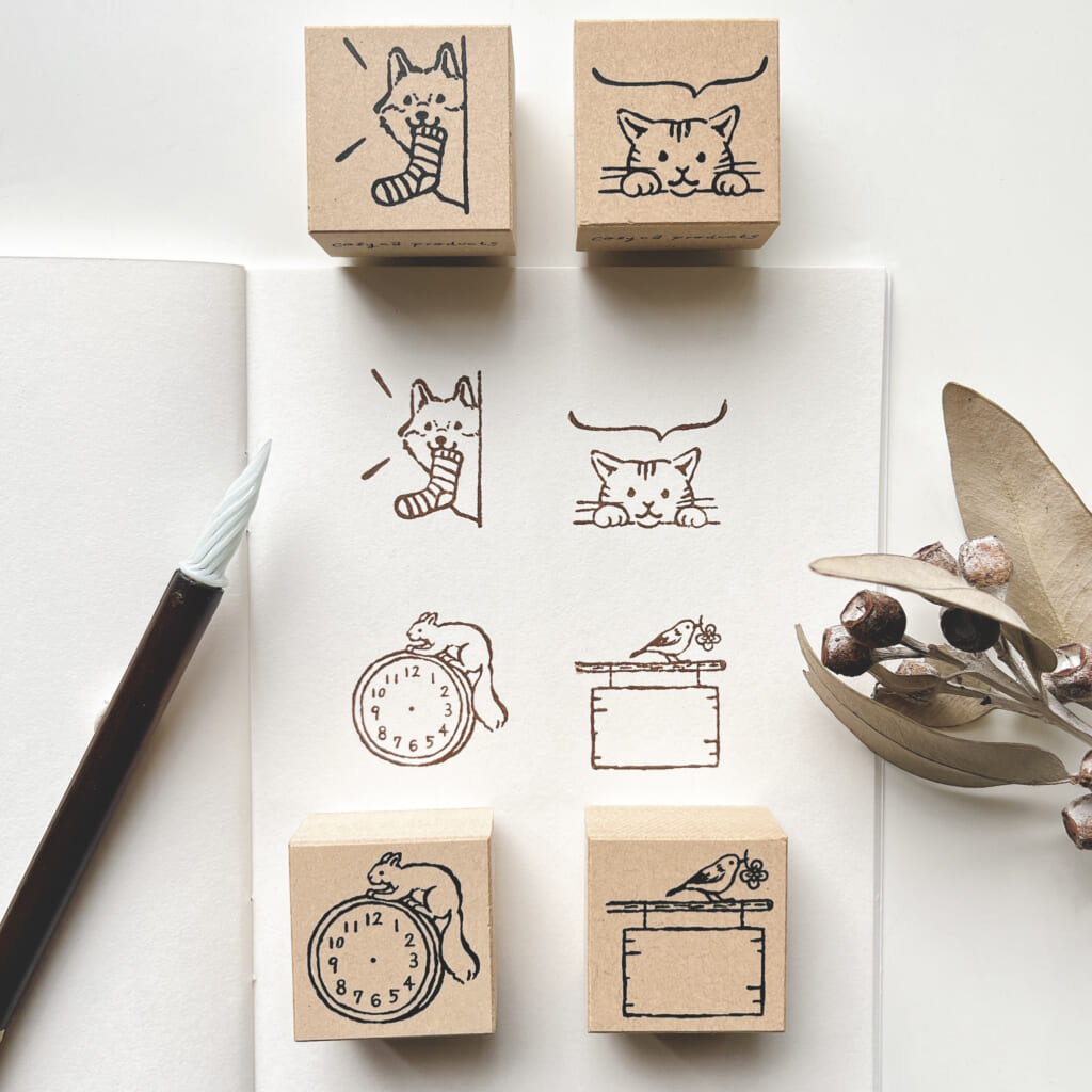 〈新作先行発売〉浅野みどりさんのスタンプ4種。言葉を書き込んでお使いいただけます。