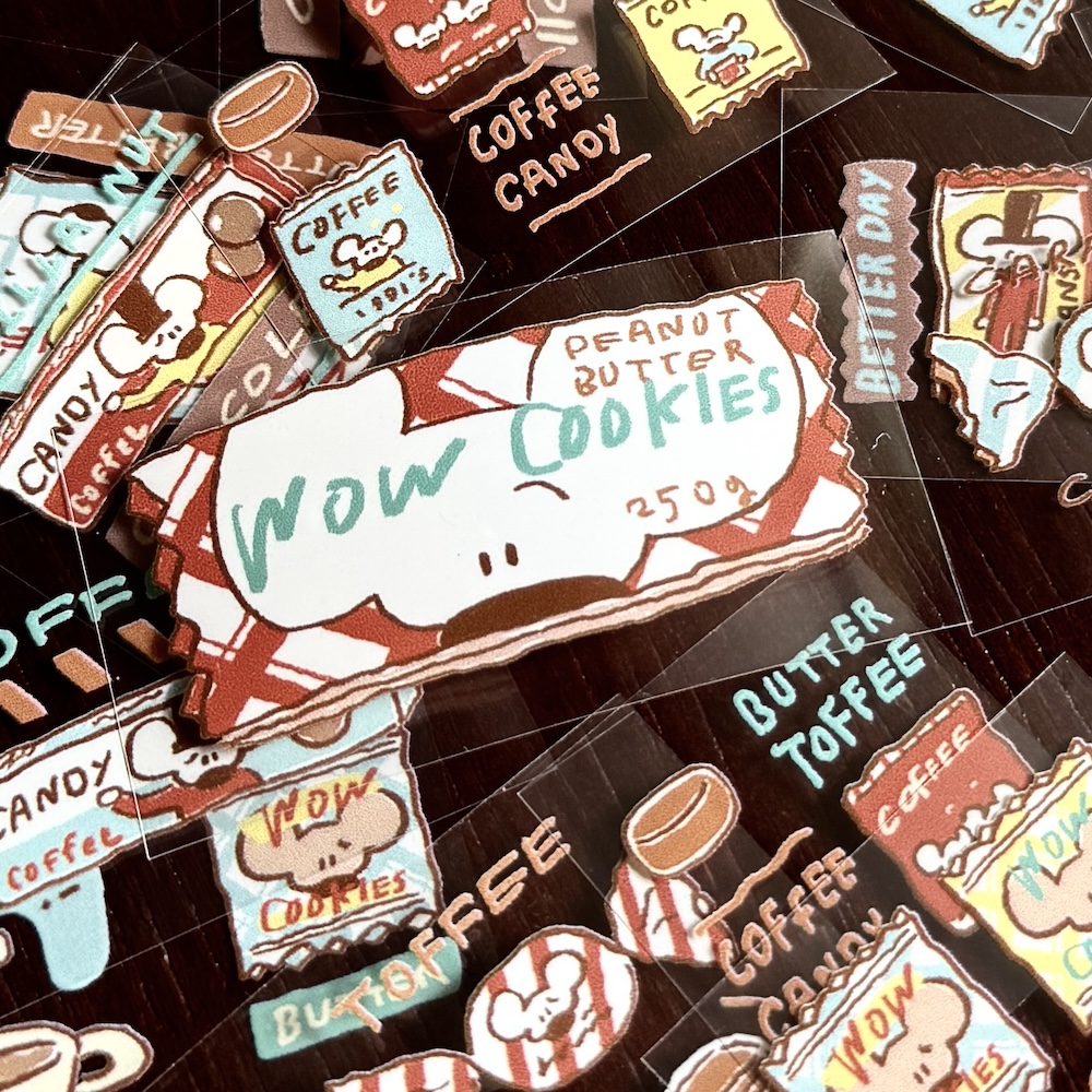 「透明テープ」ネズミ社長カフェの軽食、ビスケットキャンディーチョコレートボール