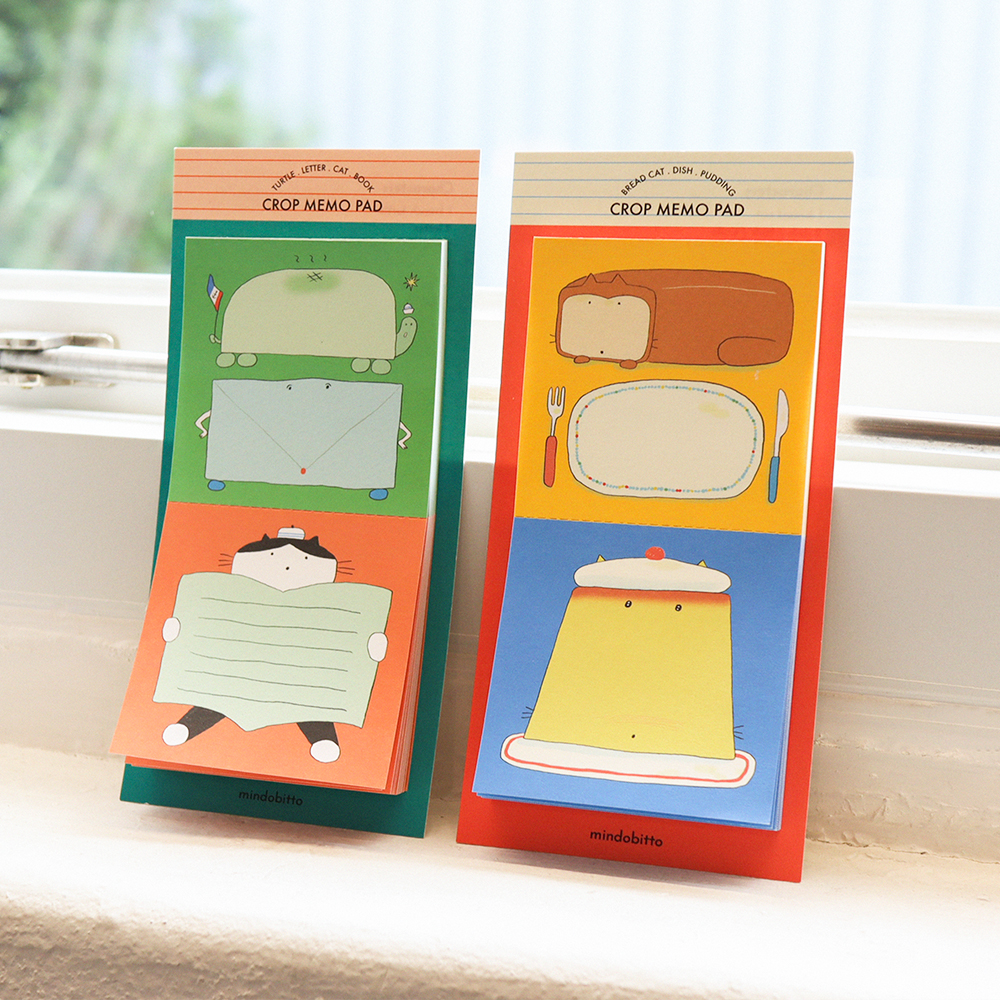 「CropMemoPad」ミシン目付きで簡単に切り離せるメモ帳。かわいいイラストの中にメモを書いてみてください。