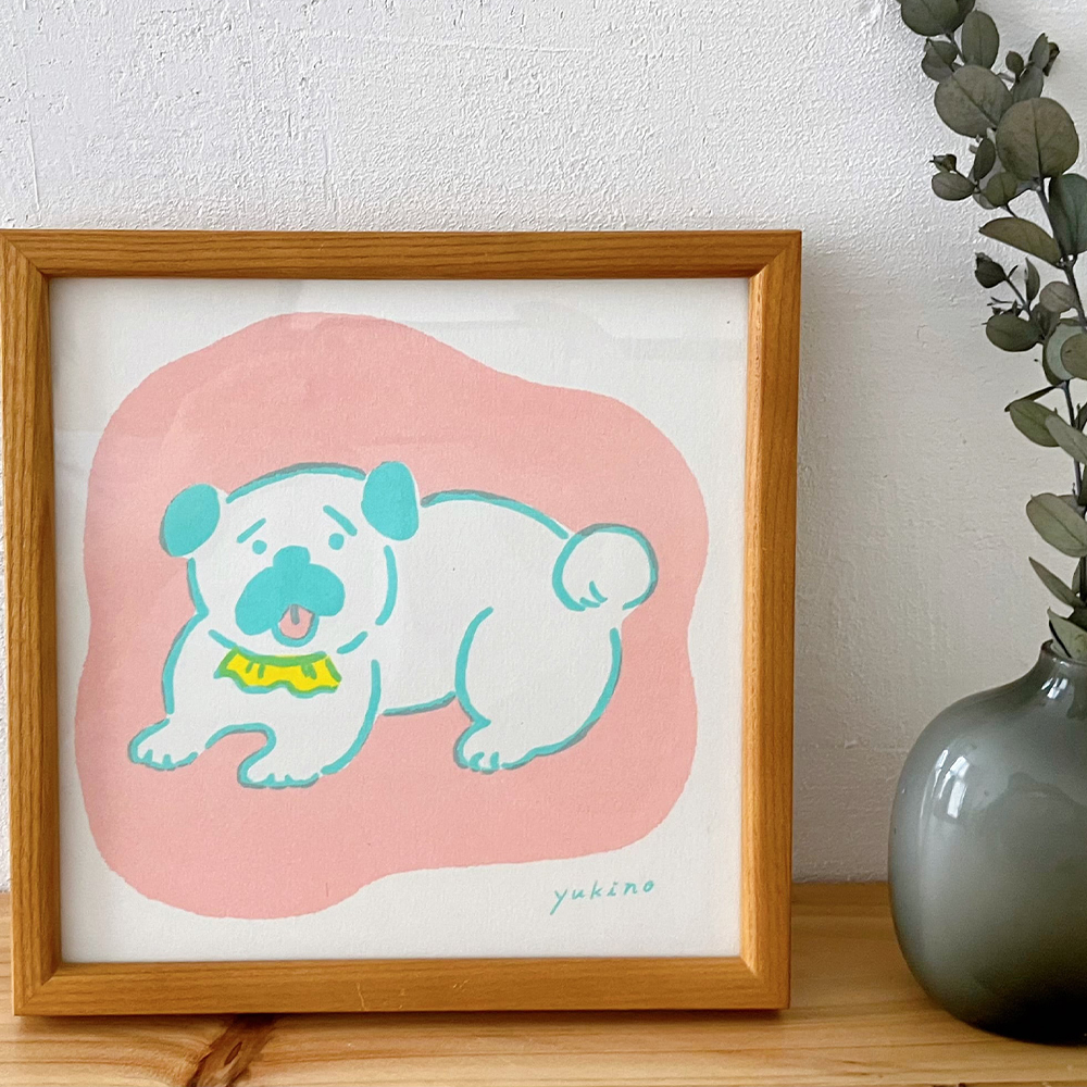 「リソグラフポスター」インテリアにおすすめのポスターです。蛍光色がポイント。20㎝サイズ。各税込1,100円。