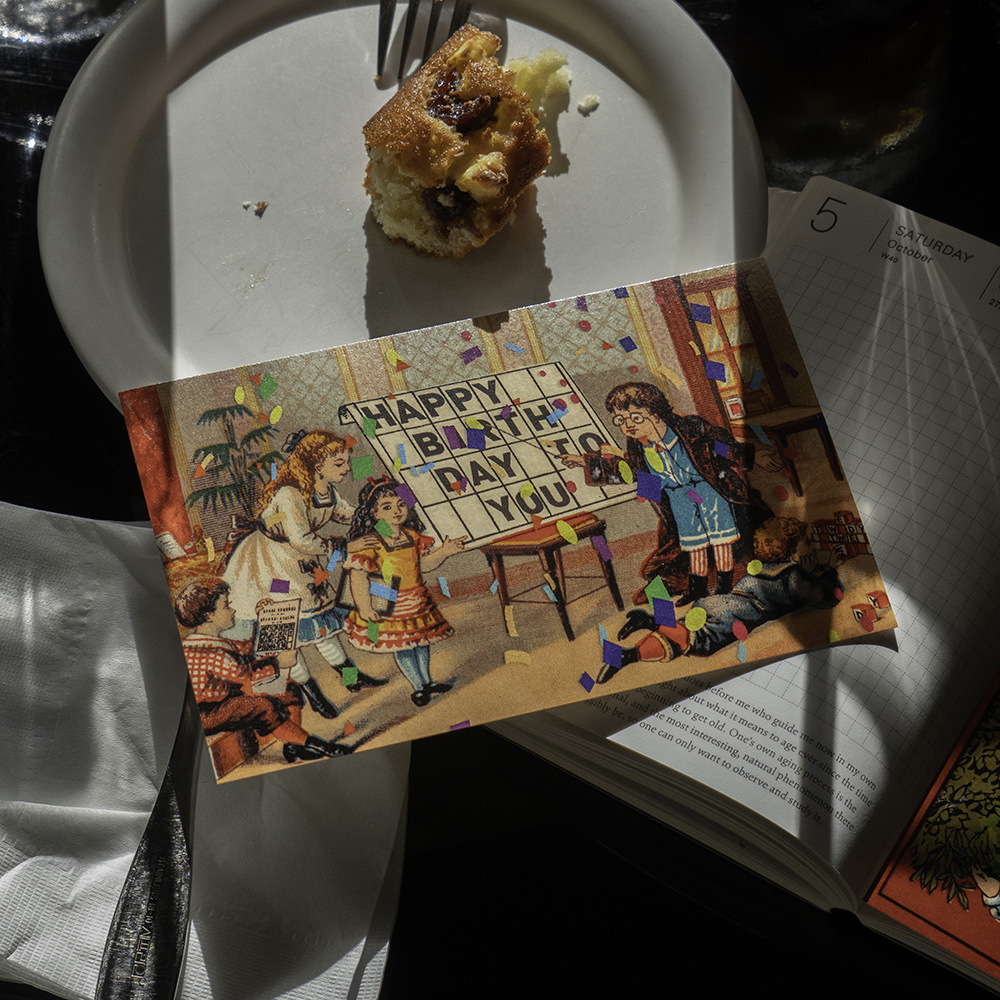 「TILL TOMORROW THEN – BIRTHDAY」 いいものは決して消えません。特別な日を祝うための誕生日お祝いポストカードです。