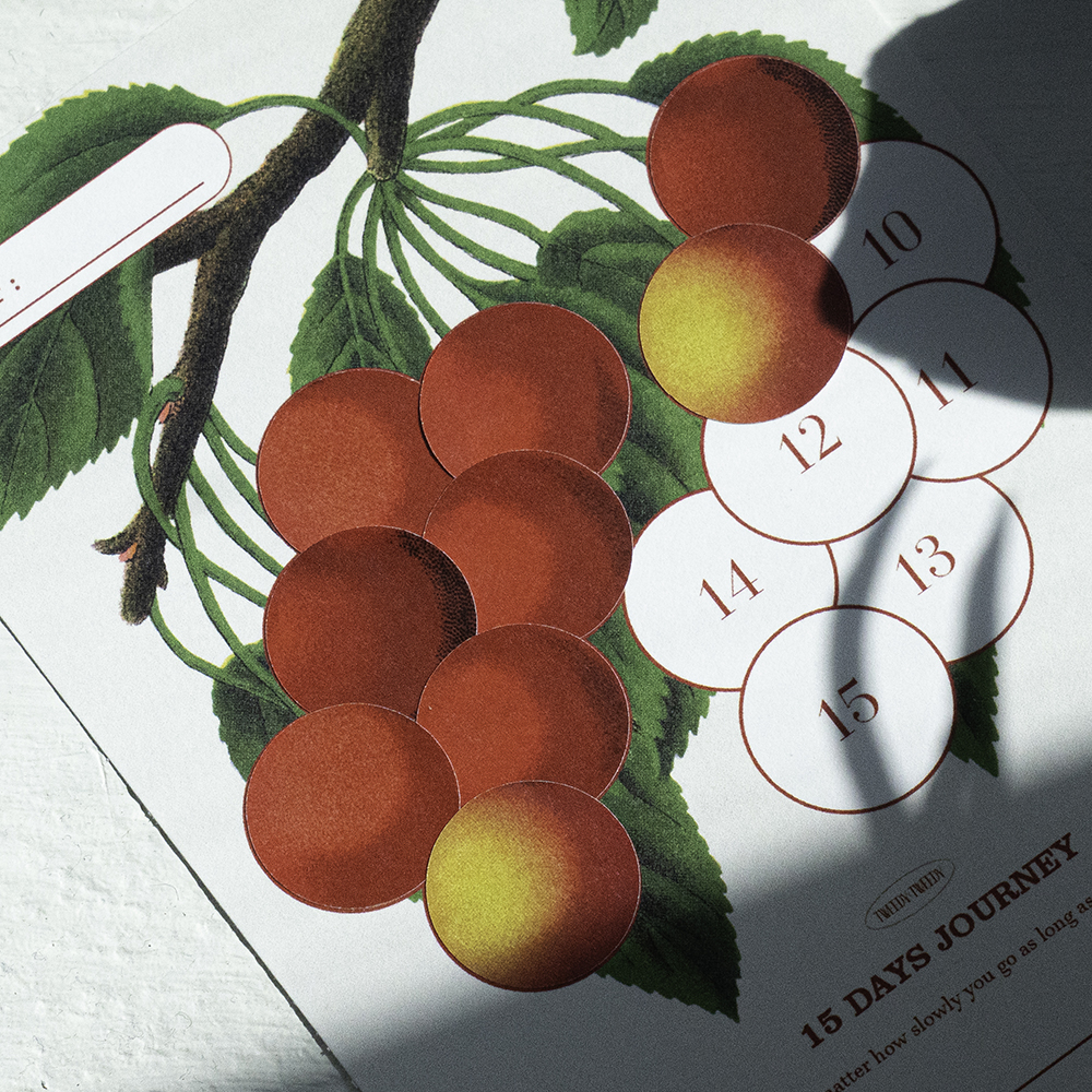 「JUST A WISH – 15 DAYS」 やっとその夢に似ていく。チェリーのハビット・トラッカーです。チェリーの実を集めて自分だけの木を完成させてください。