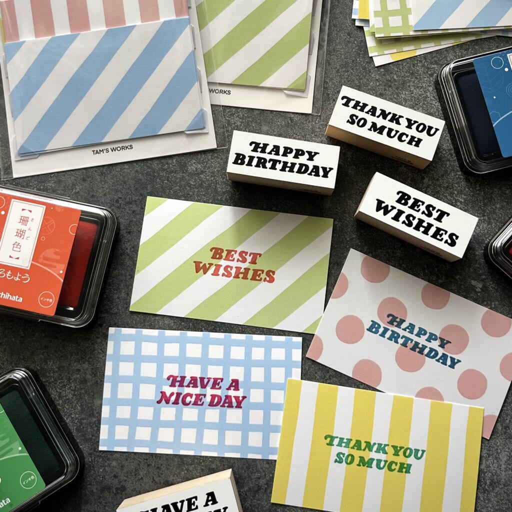 「ミニカードセット」オリジナルミニカードとメッセージスタンプ、組み合わせて使うのがオススメです。