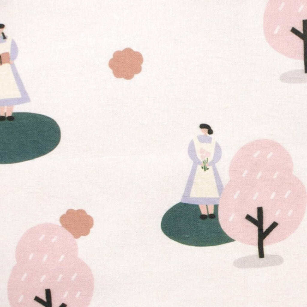 「つつむもの」春をテーマにした様々なテキスタイルのハンカチをご用意します。