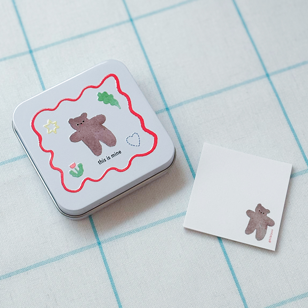 「this is mine 缶とカードセット」メッセージカード20枚入り。缶は小さなものの保管にもぴったりです。