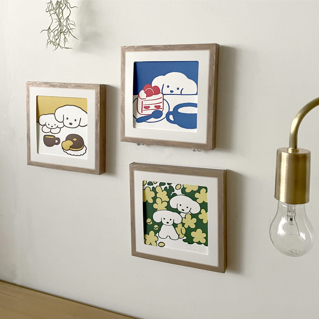 「てらおかなつみ｜活版アートシリーズ」活版ならではの一枚ごとに表情が異なる、温かみのある仕上がりをお楽しみいただけます。紙製のフレーム型パッケージつき。