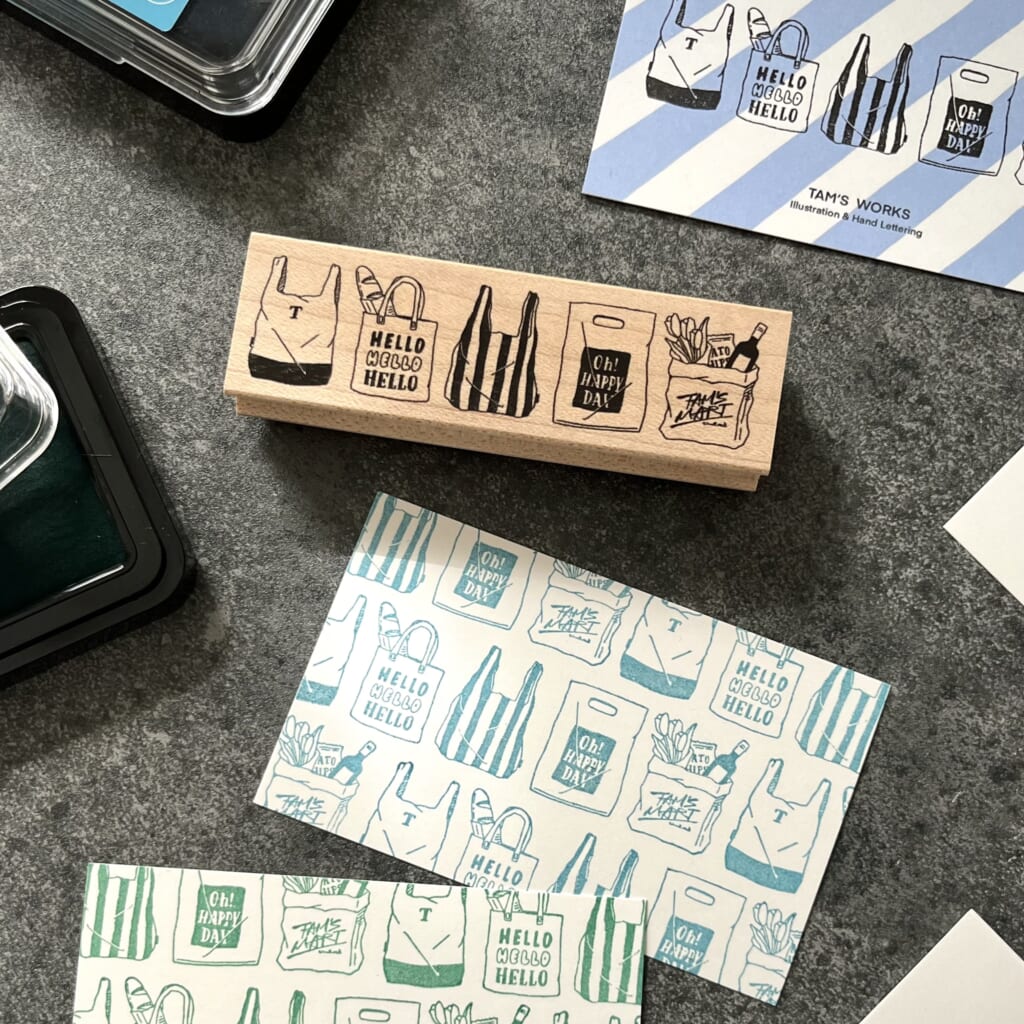 「ショッピングバッグ横並び」人気の横並びデザインのスタンプが勢揃い！