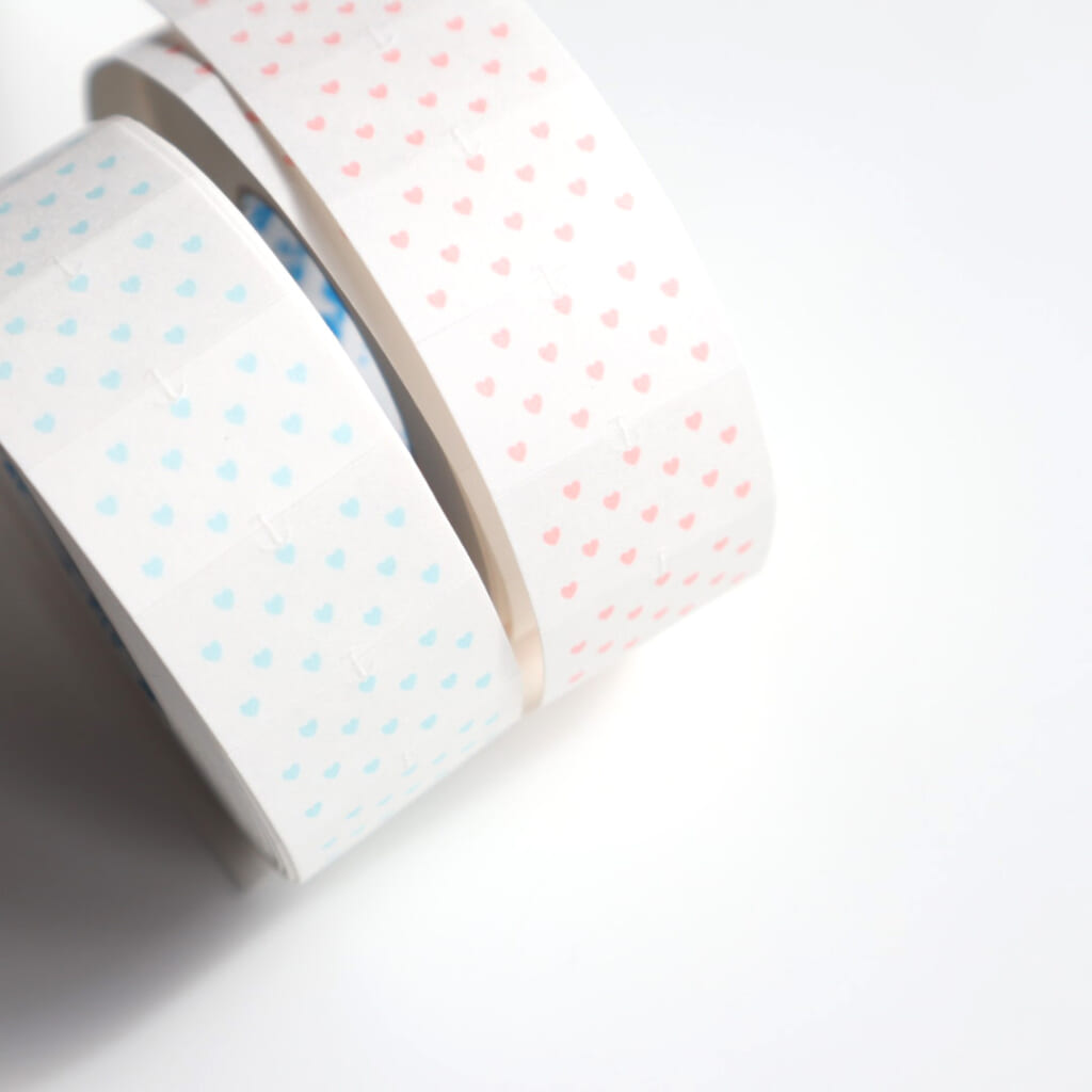 ハートドットのラベラーロールシール。イベント限定カラー。