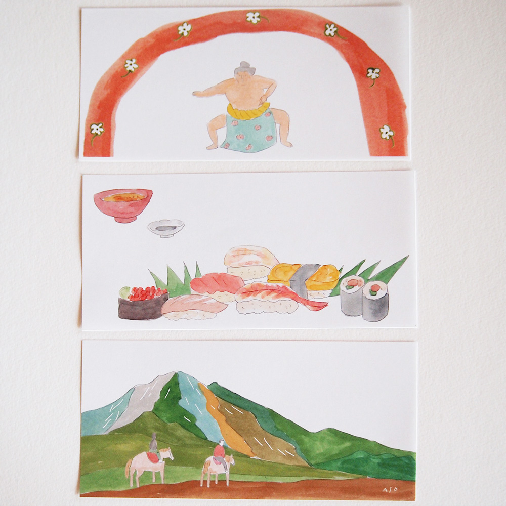 「一筆箋　NIPPON」日本の風景を描いた一筆箋。ちょっぴりメッセージを添えるときに最適。