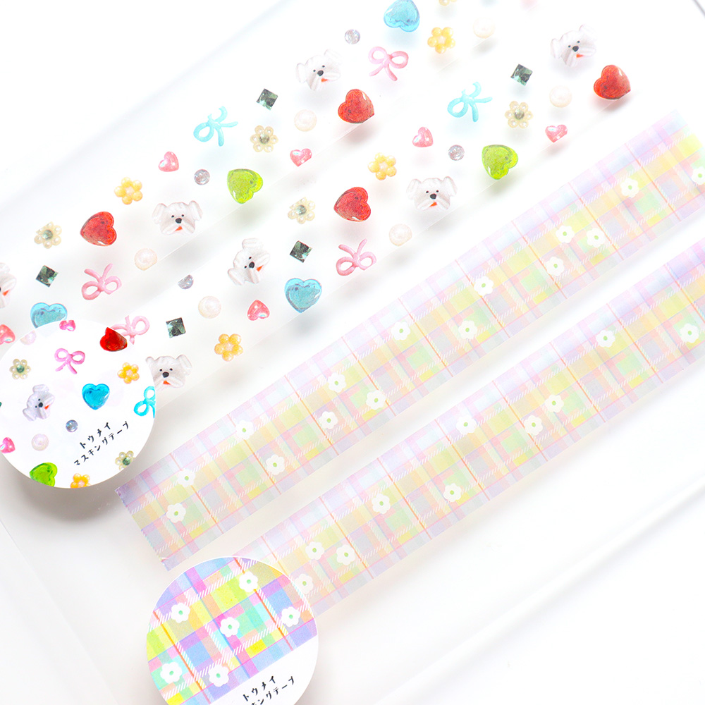 kimalleのトウメイマステはネイルのパーツ柄が人気です！　ネイルで表現される小さな世界を紙でもお楽しみください。