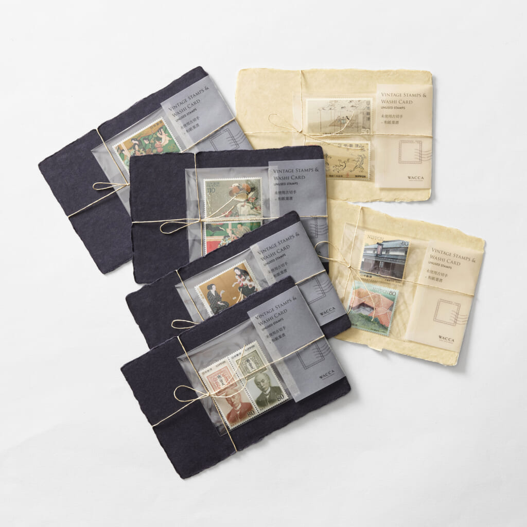 未使用の日本の古切手を販売します。和紙と合わせたくなる素敵な図案の古切手をご用意しています。紙博会場からのお手紙投稿にもぜひ。