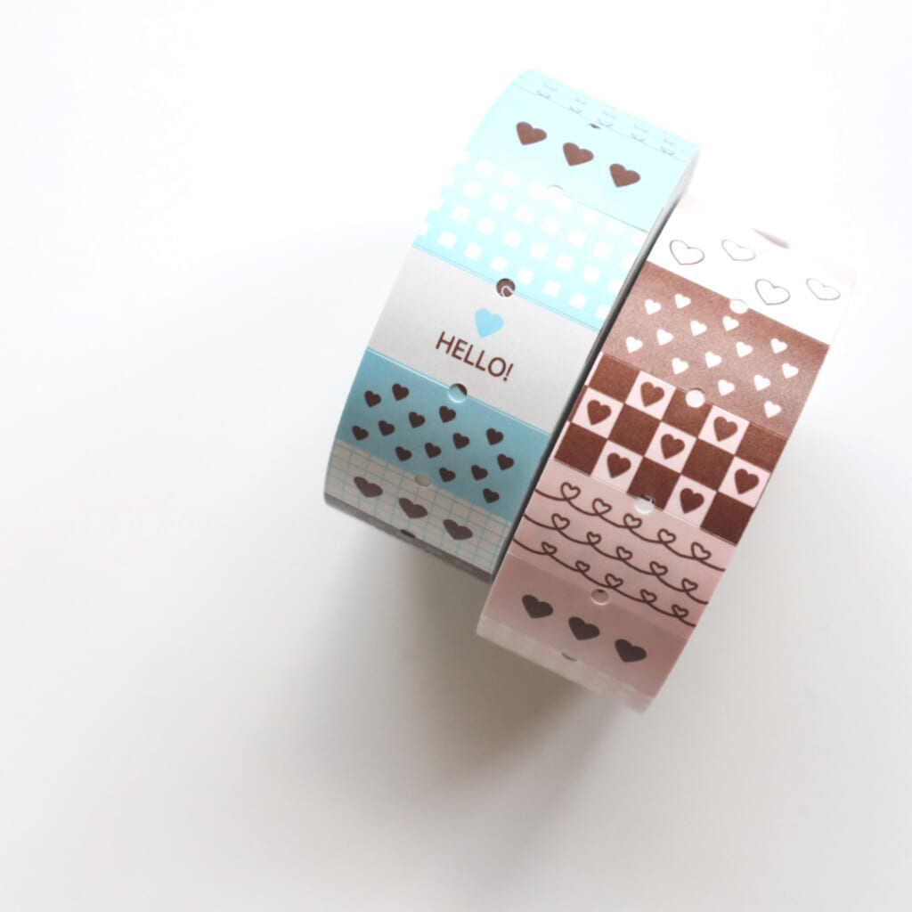 新作のラベラーロールシールはハートのアソート柄。1ロールに11柄入っています。