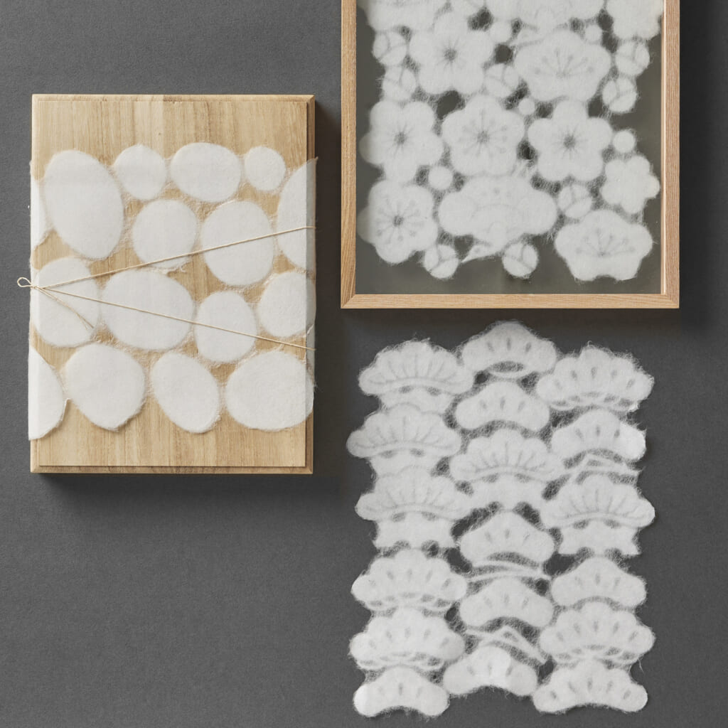 一枚で飾っても、ちぎってパーツでも楽しめる紋つなぎ和紙。和紙ならではの風合いが気軽に楽しめます。