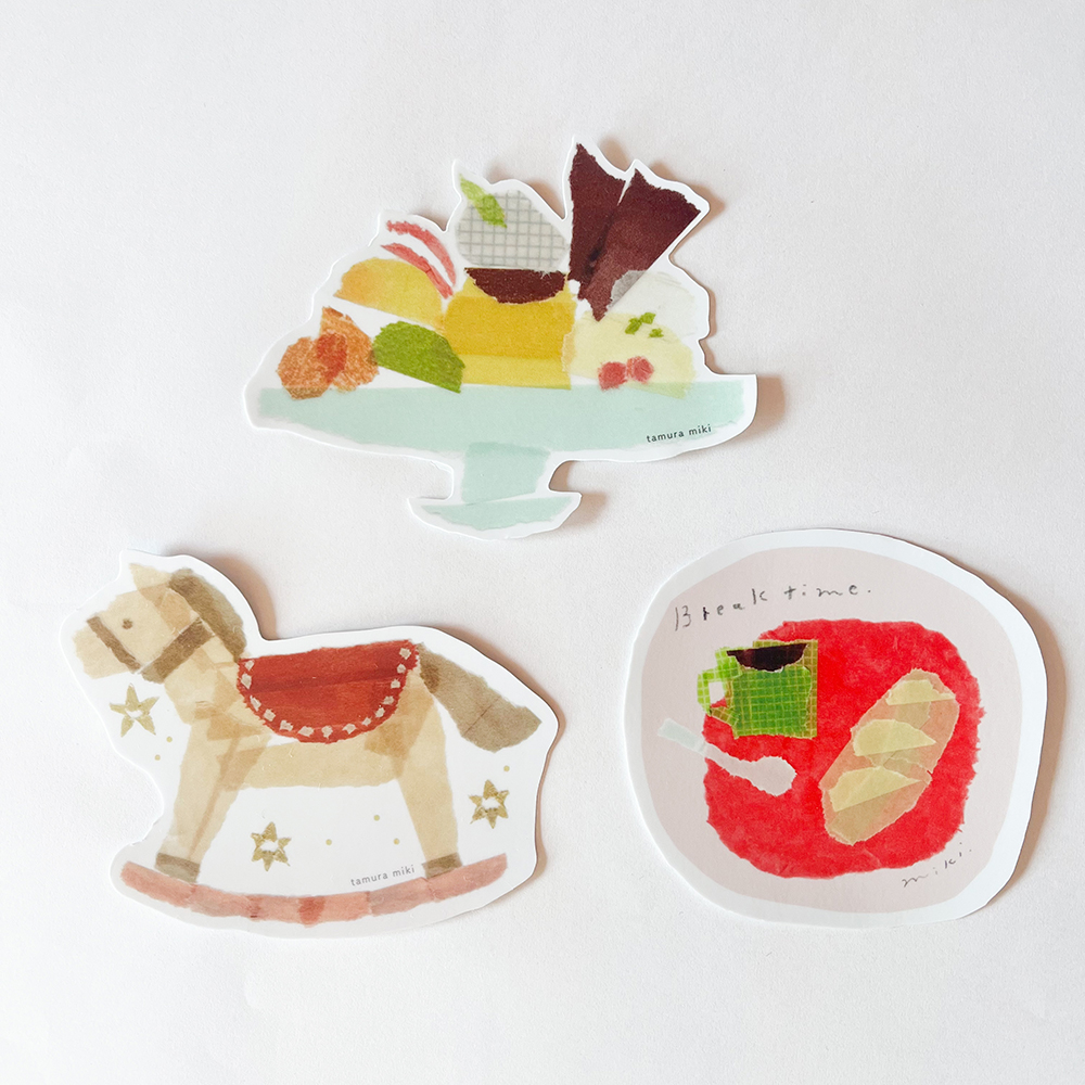 ステッカー。手紙社さんといえばプリンアラモードとカフェな新作デザインも登場です。