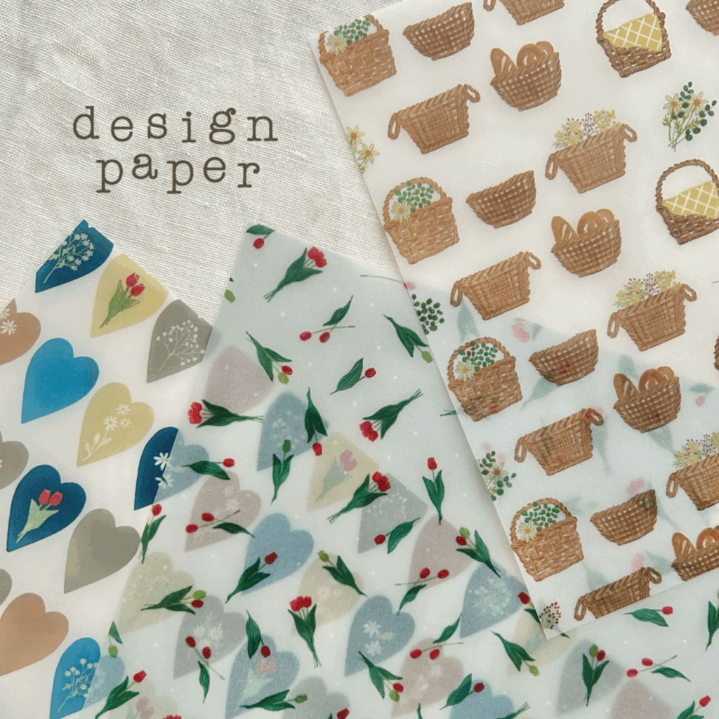 「デザインペーパー」透ける質感が可愛いトレーシングペーパーです。