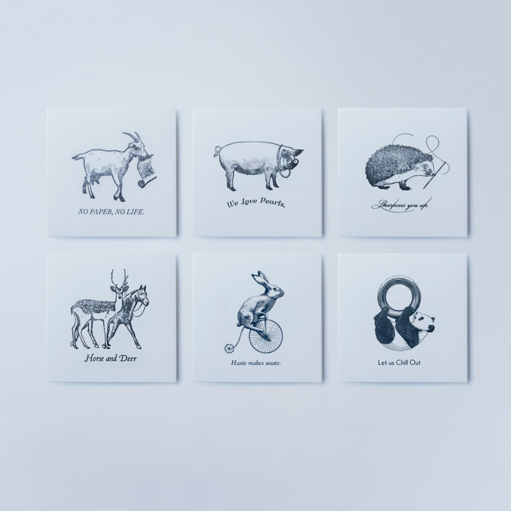 「Letterpress Card Animal」活版印刷機でハンドプリントしたアニマルカード。