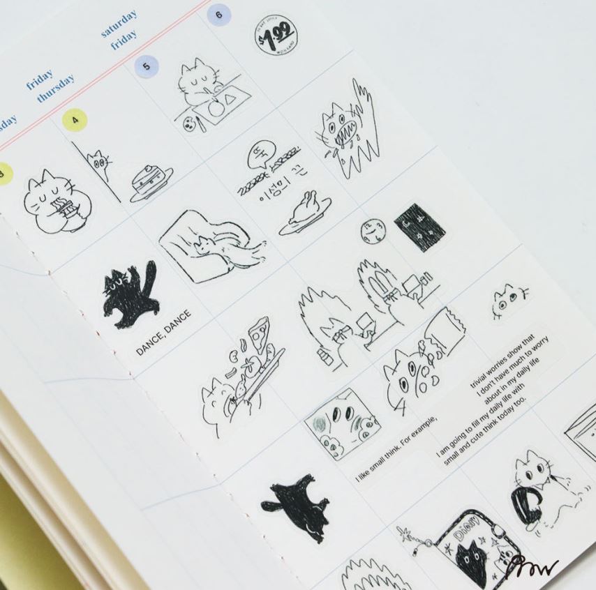 「透明ステッカー」ちょっと頼りなくてかわいい猫たちの姿を楽しめます！