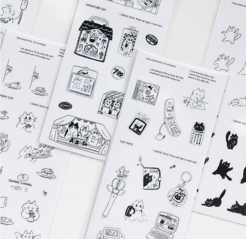 「透明ステッカー」ちょっと頼りなくてかわいい猫たちの姿を楽しめます！