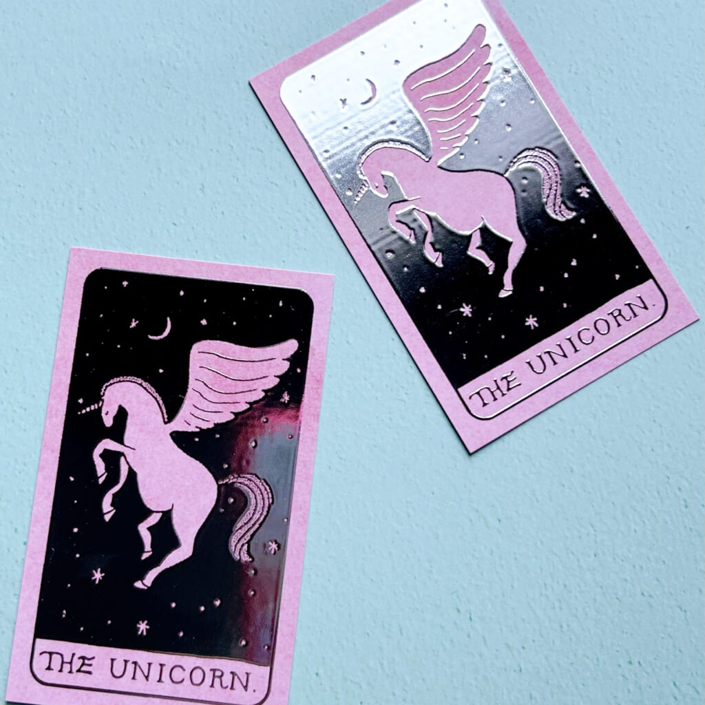 「箔メッセージカード」新作は、ユニコーンです。