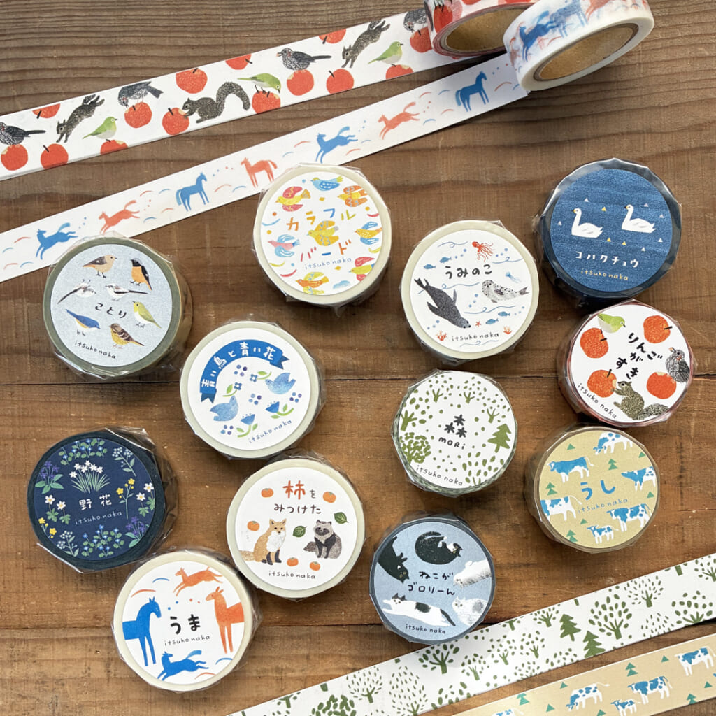 「マスキングテープ」鳥や動物、お花などのマスキングテープいろいろ。新作も追加しました！