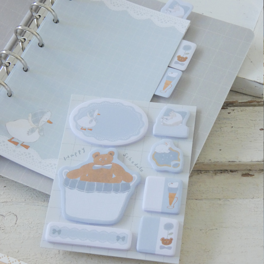 「ミニふせん」7カット×20シートついています。ブックマークや手帳デコに◎